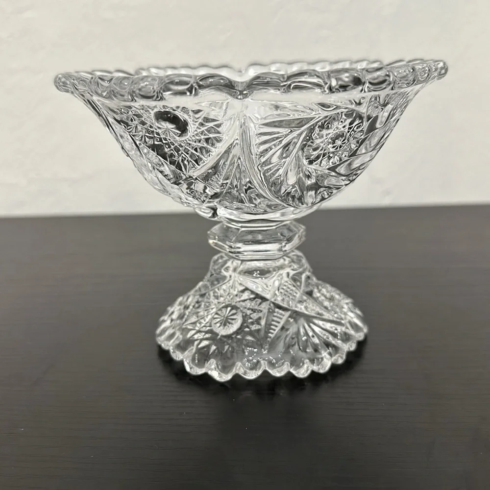 Imperial Glass Co EAPG Star & Arch Motif #555 Scalloped Edge Open Jam Compote